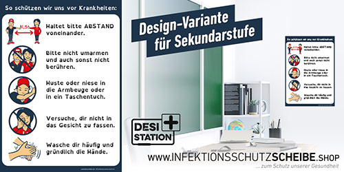 Plakat „Verhaltensregeln“ für Sekundarstufe, Farbstil navy